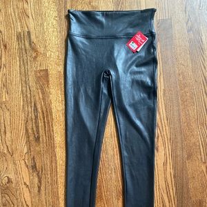 NWT Spanx Faux Leather Leggings Large